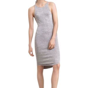 Aritzia Wilfred Light Gray Jersey Backless Bodycon Midi Dress Minimalist